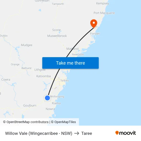 Willow Vale (Wingecarribee - NSW) to Taree map