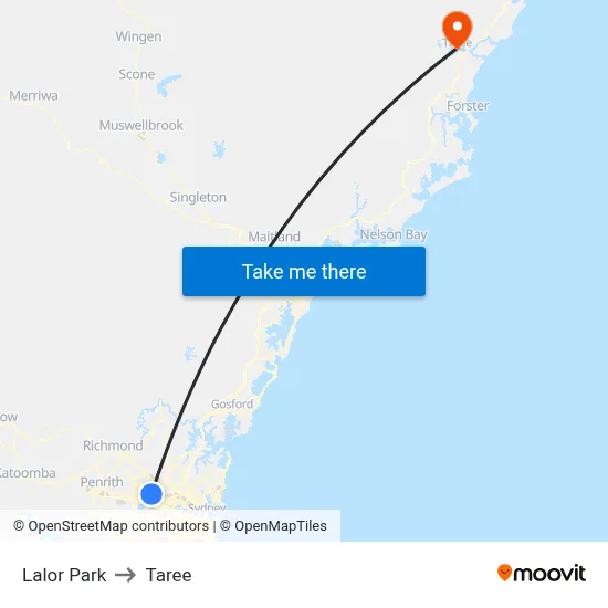 Lalor Park to Taree map