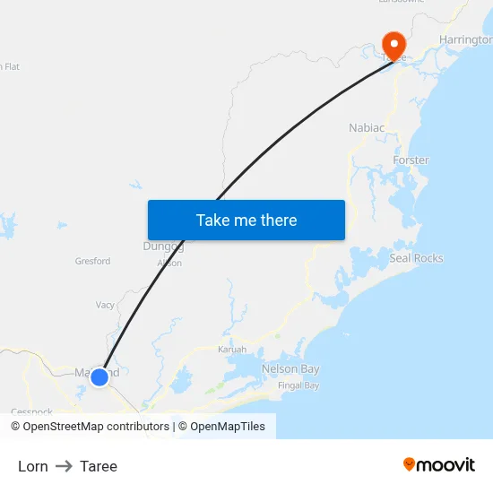 Lorn to Taree map