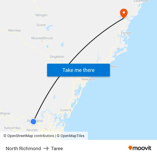 North Richmond to Taree map