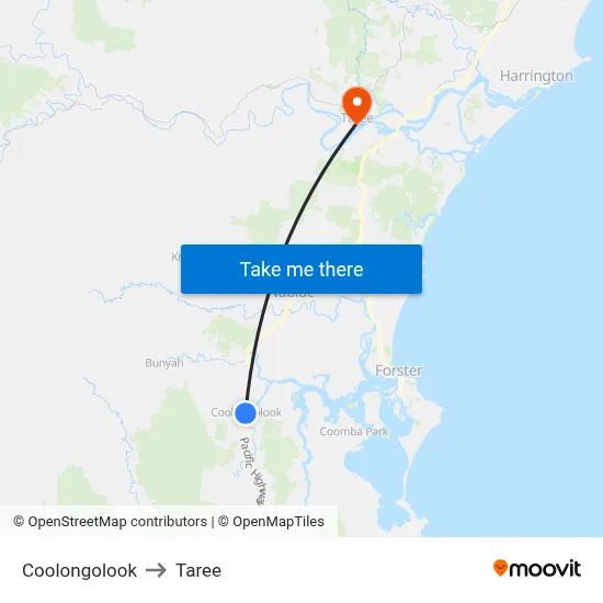 Coolongolook to Taree map