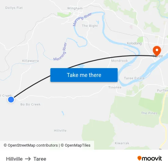 Hillville to Taree map