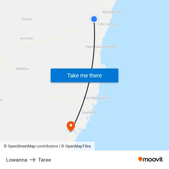 Lowanna to Taree map