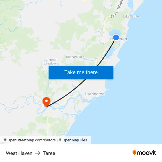 West Haven to Taree map