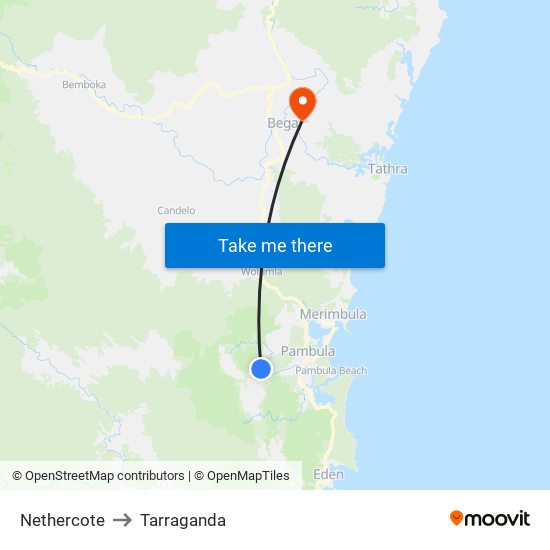 Nethercote to Tarraganda map