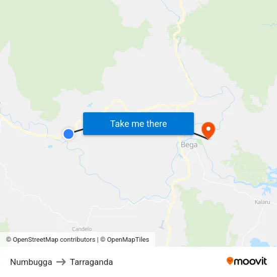 Numbugga to Tarraganda map