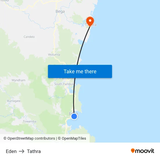 Eden to Tathra map