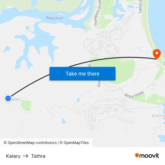 Kalaru to Tathra map