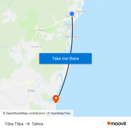 Tilba Tilba to Tathra map