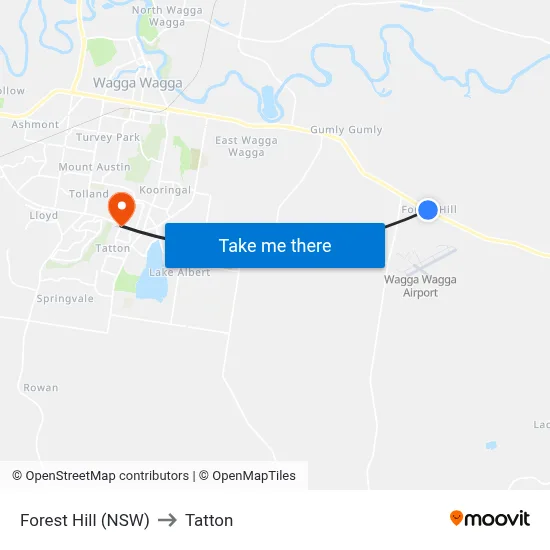 Forest Hill (NSW) to Tatton map