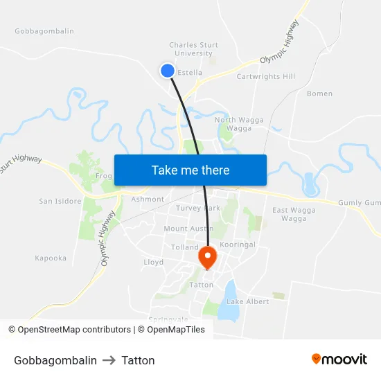 Gobbagombalin to Tatton map