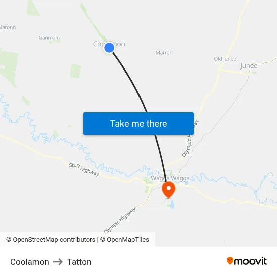 Coolamon to Tatton map