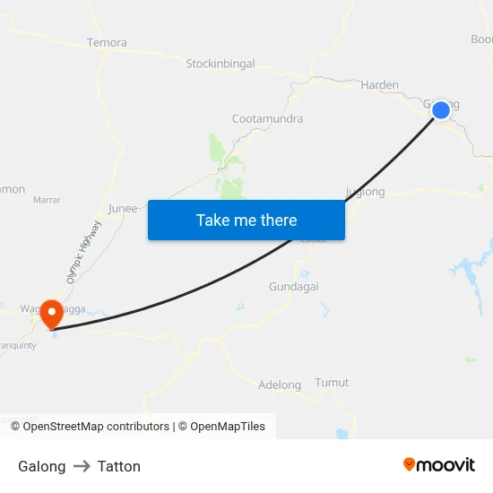 Galong to Tatton map