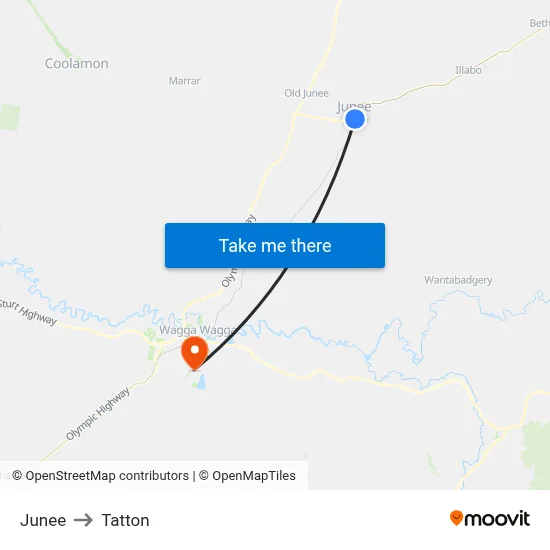 Junee to Tatton map