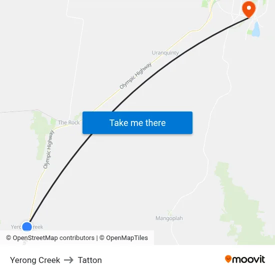 Yerong Creek to Tatton map