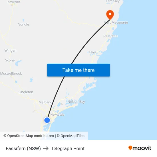 Fassifern (NSW) to Telegraph Point map