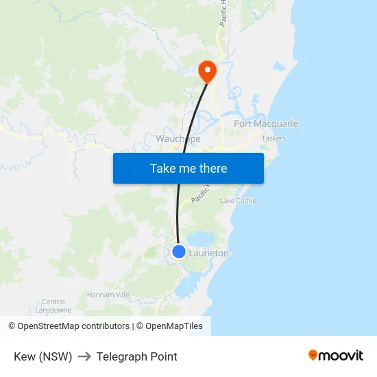 Kew (NSW) to Telegraph Point map