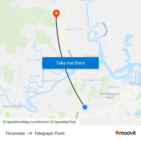 Thrumster to Telegraph Point map
