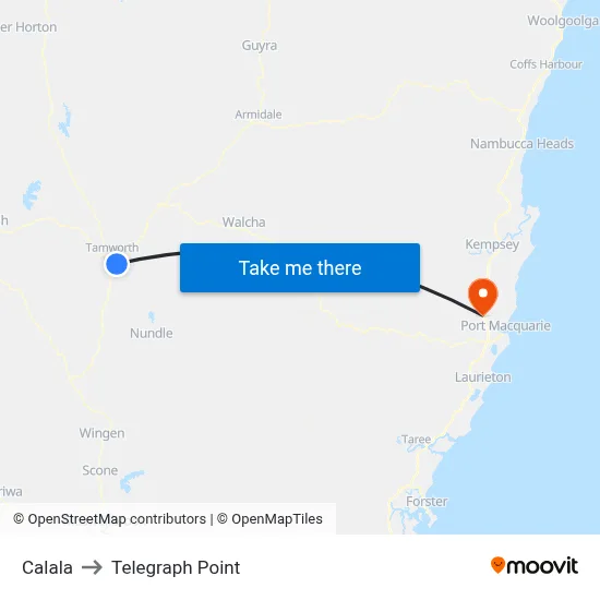 Calala to Telegraph Point map