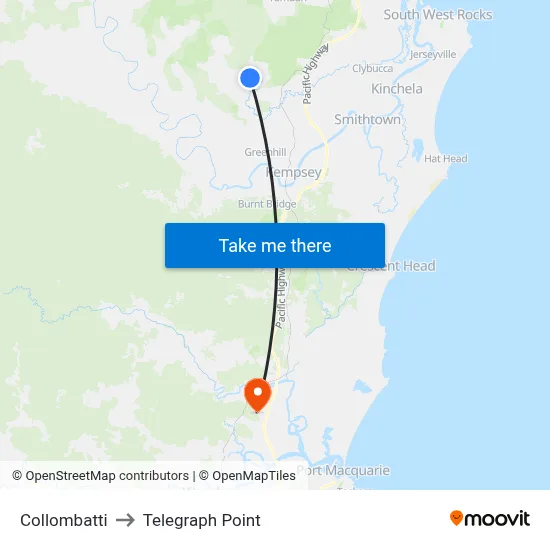 Collombatti to Telegraph Point map