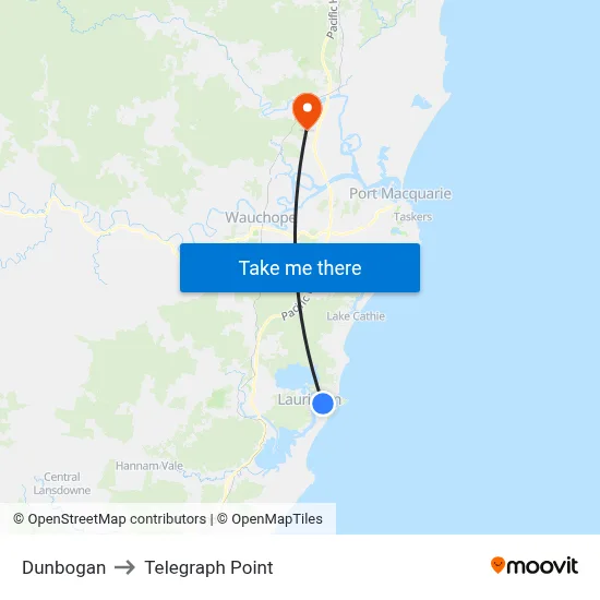 Dunbogan to Telegraph Point map