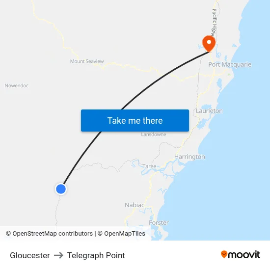 Gloucester to Telegraph Point map