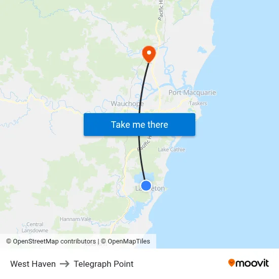 West Haven to Telegraph Point map