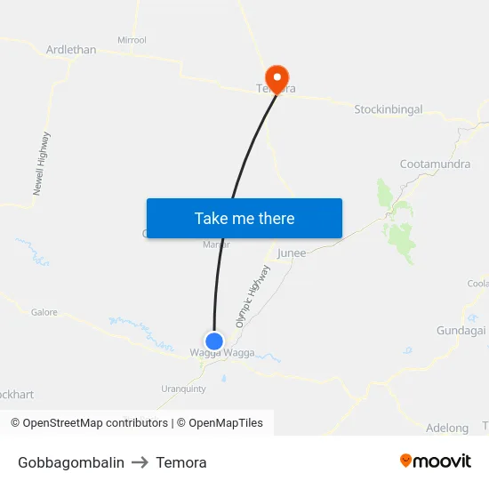 Gobbagombalin to Temora map