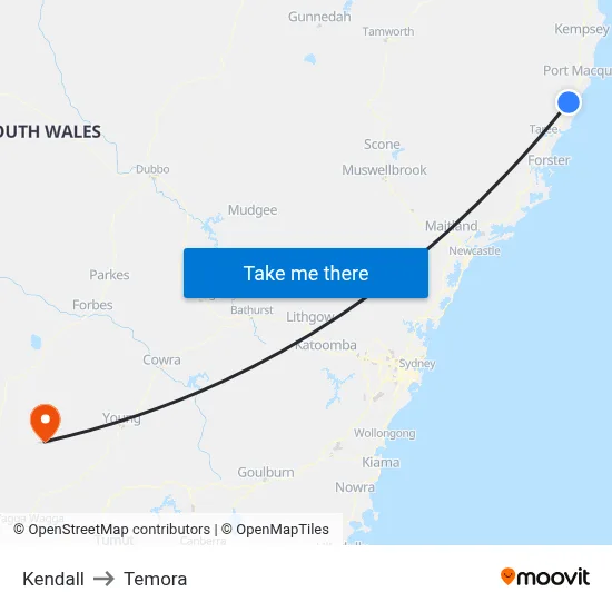 Kendall to Temora map