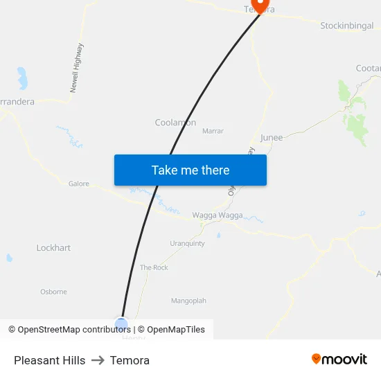 Pleasant Hills to Temora map