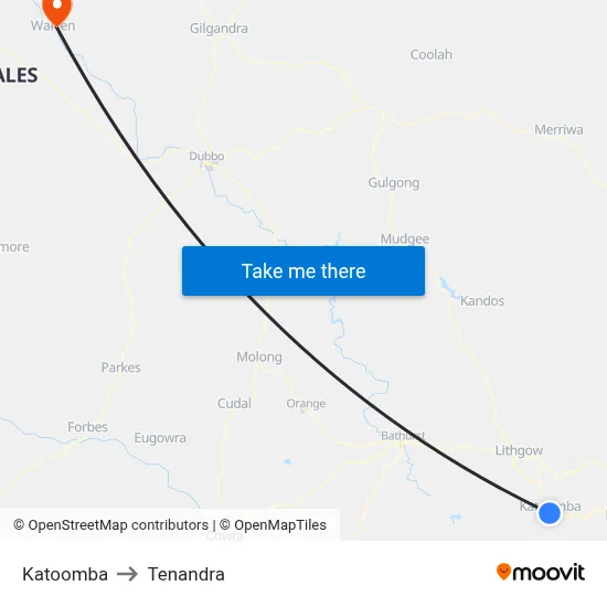 Katoomba to Tenandra map