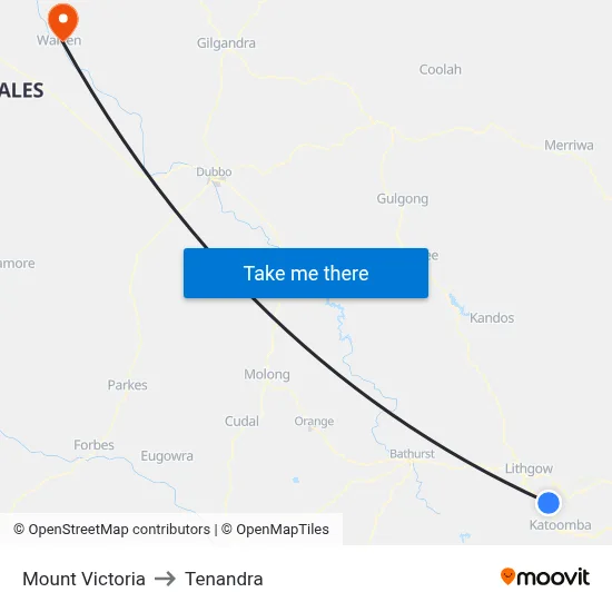 Mount Victoria to Tenandra map