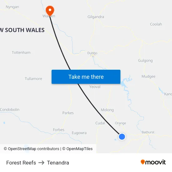 Forest Reefs to Tenandra map