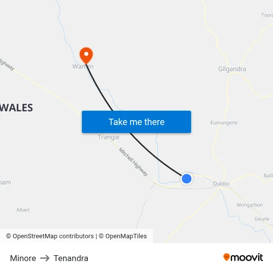 Minore to Tenandra map