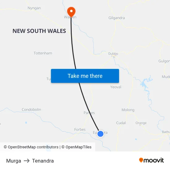 Murga to Tenandra map
