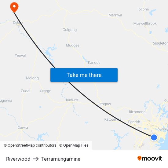 Riverwood to Terramungamine map