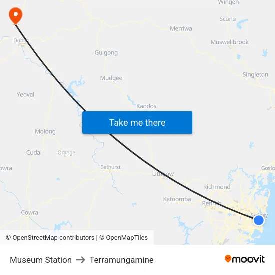 Museum Station to Terramungamine map
