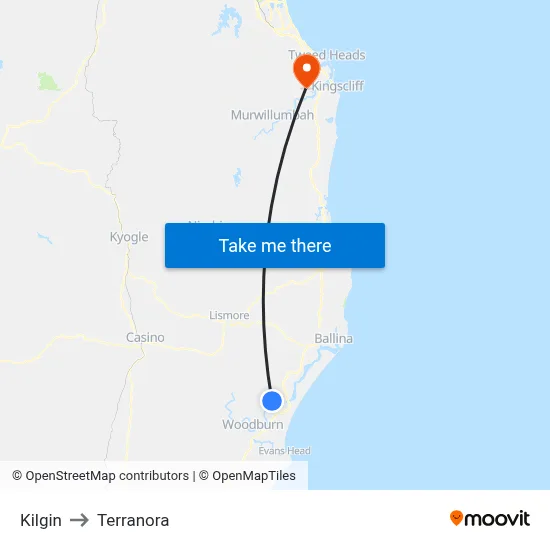 Kilgin to Terranora map