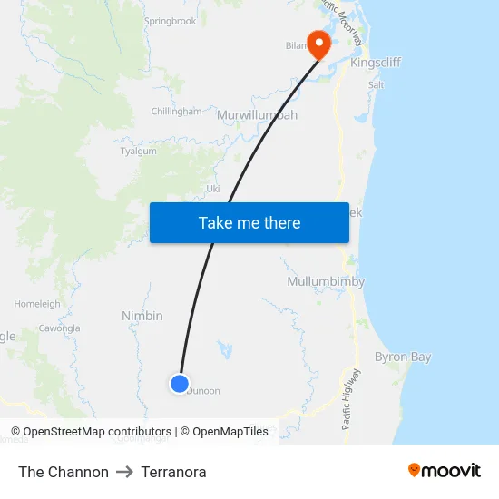 The Channon to Terranora map