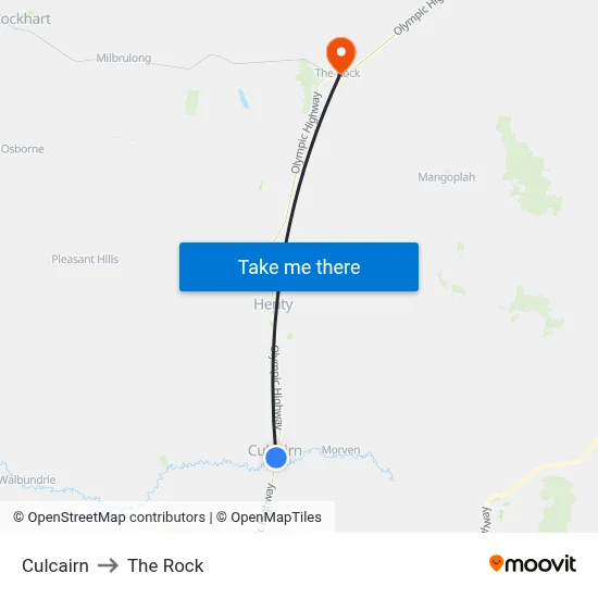 Culcairn to The Rock map