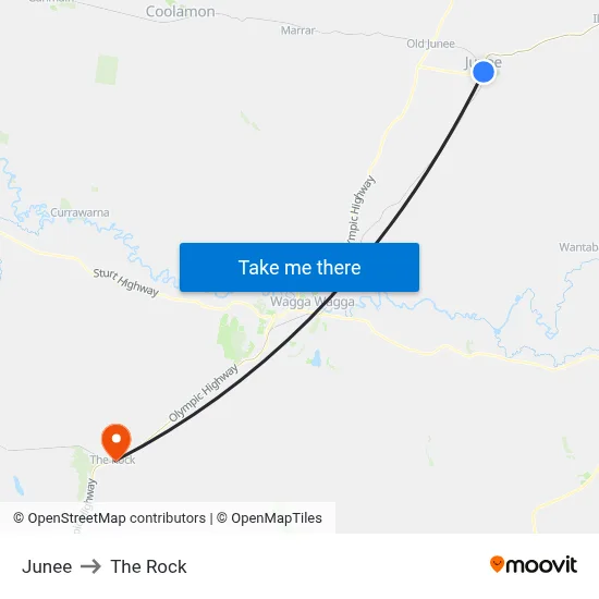 Junee to The Rock map