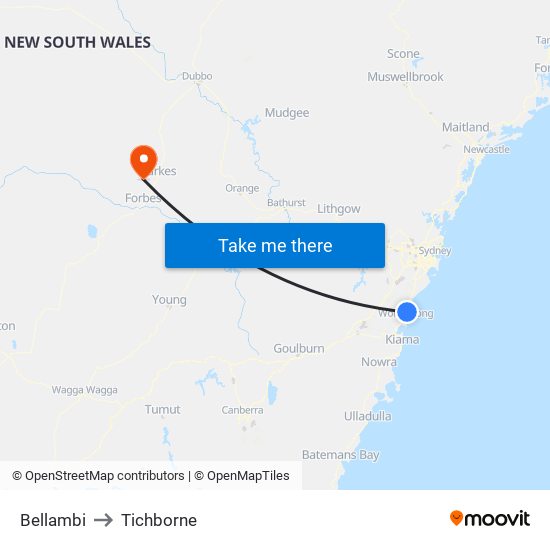 Bellambi to Tichborne map