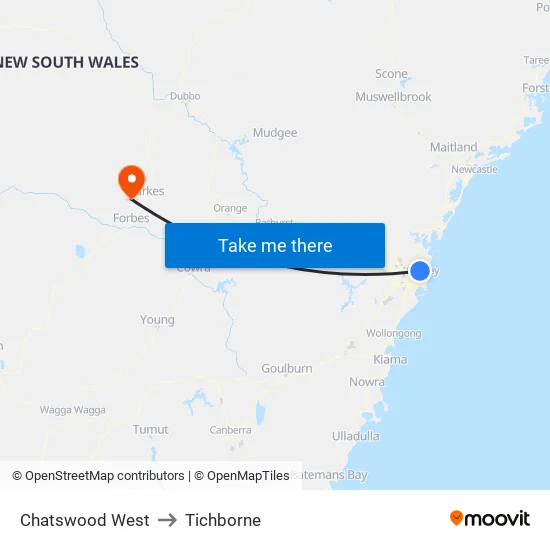 Chatswood West to Tichborne map