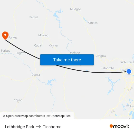 Lethbridge Park to Tichborne map