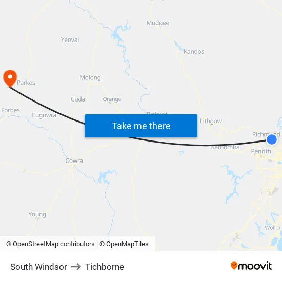 South Windsor to Tichborne map