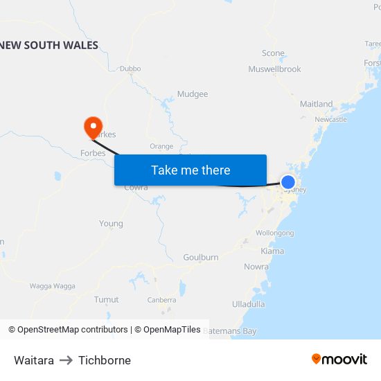 Waitara to Tichborne map
