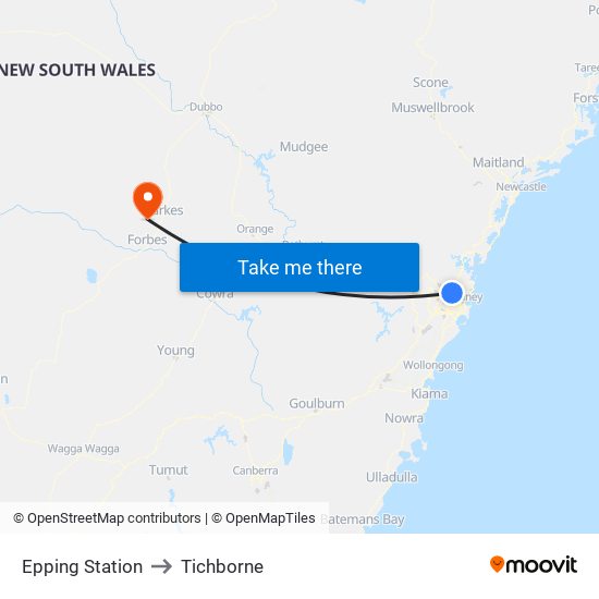 Epping Station to Tichborne map