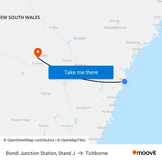 Bondi Junction Station, Stand J to Tichborne map