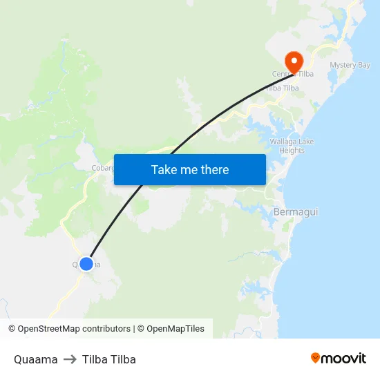 Quaama to Tilba Tilba map