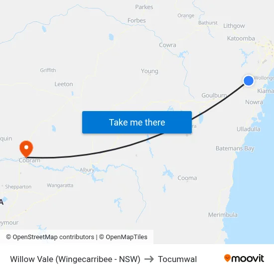 Willow Vale (Wingecarribee - NSW) to Tocumwal map